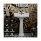 23 w X 19 d Classic Vintage Bathroom Pedestal Sink  Los Flexi 23 Inch White C   