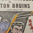 New York Rangers V Boston Bruins Nhl Program 2 -12- 1966