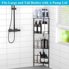 4 Tier Floor Standing Corner Shower Caddy Organizer Shelf With Hooks  Bathroom