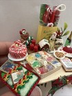 Artisan Decorated Christmas Table 1 12 Scale Dollhouse Miniature Ooak