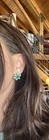 Native American Style Sterling Silver Turquoise Cluster Earrings Southwest