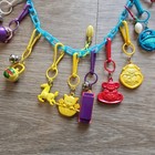 Retro 1980 s Plastic Bell Clip On Vintage 80 s Charm Necklace Kids Toy Lot 19