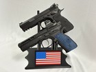 Black Double Pistol revolver Display Stand - Choose A Plaque