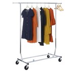 2pcs Heavy Duty Rolling Clothes Garment Rack Clothing Stand Adjustable W wheel