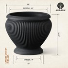 18 cannes Urn Polyresin Indoor And Outdoor Planter With Classic Black Finish