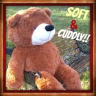 Big Huge Plush Teddy Bear Brown 59  150cm Soft Cuddly Huggable Fast Usa Ship New