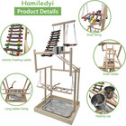 4 Layers Large Bird Playground 32  H Pet Parrot Playstand Gym Perch Wood Playpen
