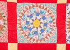Vintage Hand Made Star Circle Quilt  Stunning  76 x84 