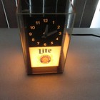 Miller Lite Beer Sign Clock  light Cube Clock  Vintage 9 