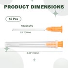 50pcs Dispensing Needle 25 Gauge 1 5  Stainless Steel Tips orange 