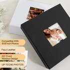 Photo Album 4x6 240 Photos With Writing Space Leather Cover 240 Pockets Black