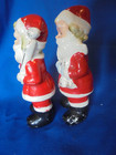 Vintage Japan Mcm Santa Claus With Gold Trim Salt And Pepper Shakers