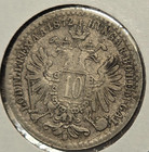 1872 Austria 10 Kreuzer  - Coin - Km 2206 -   400 Silver