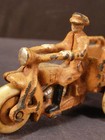 Antique Original Hubley Cast Iron Harley Davidson Crash Car Motorcycle Toy Trike