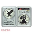 2021 Reverse Proof Silver Eagle 2-coin Set Fdoi Emily Damstra Sig Pcgs Pr 70