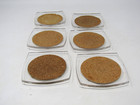 Mcm Lucite Acrylic Clear Coasters Curved Cork   Caddy With Handle