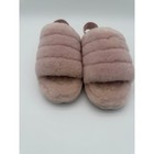 Ugg Fluff Yeah Slide Pink Sheepskin Platform Slingback Sandals Womens 8 1095119