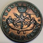 1850 Canada Half Penny Bank Token  Free Shipping