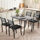 Modern 5 Piece Dining Table Set For 4  Kitchen Table And 4 Upholstered Chairs