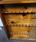 Vintage 51 Souvenir Spoon Rack Wooden Display Case With Glass Doors Nice 