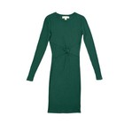 Michael Kors Womens Ribbed Knit Long Sleeve Bodycon Sweater Dress Dark Green Xxs