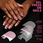 Ygdz 300pcs Press On Toenails   French Tip Nails Kit  Short Square