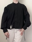 Antique Late Victorian Early Edwardian Black Cotton Blouse