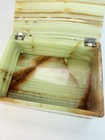 Green Brown Onyx Jewelry Trinket Box Hinged Lid Stone Vintage Home Decor