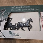 Nib Vintage Carriage And Horse Weathervane Usa 24   Whitehall Black Aluminum New