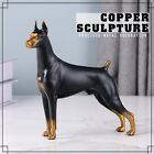 Doberman Pinscher Brass Dog Statue Indoor Home Decoration Office Living Room    