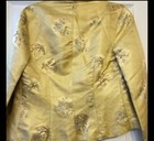 Vintage Jessica Mcclintock Jacket Gold Satin Embroidered Zip Front Fitted Jacket