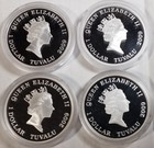 2009 Tuvalu Famous Battles 4 Coin Set 1oz  Silver Proof Coin Box coa