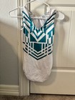 Adult Small Gk Leotard Suni Lee Teal white