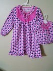 Girl  4-10  And 18  Doll Matching Nightgown Set  Fits American Girl