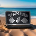 Vintage Cast Aluminum Sinners Car Club Plaque Collectable Nostalgia