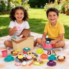 Picnic Basket Toys Play Tea Sets With Teapot Tea Cup Dessert Food ice Cream