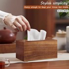 Bibelun Wood Tissue Box Cover Rectangle With Slide-out Bottom