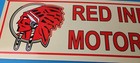 Vintage Red Indian Porcelain Sign - Large American Indian Service Gas Pump Sign