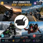 2 Pcs V6 Plus Motorcycle Bluetooth Helmet Headset Intercom 6 Riders Wireless