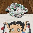 Vtg 90s Betty Boop Cute Cartoon Tee T Shirt Hooded Plaid Cherries Kids Youth 7 8