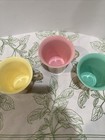 3 Vintage Raffia Ware Plastic Cup Mug Set Mid Century Summer Drinks Pool Bar