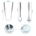 3pcs Stainless Steel Tongue Scraper Limpiador De Lengua     Oral Care Tool