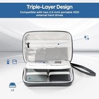 Portable Hard Drive Case For 2 Drives - Fits 1tb 2tb 3tb 4tb Usb - Black