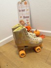 Gold Star Holographic Quad Roller Skates  orange Wheels  Women s 9 Retro