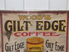 Vintage Wood   s Gilt Edge Coffee Cloth Store Banner