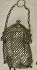 Antique Art Nouveau Sterling Silver Mesh Purse Set W  German Silver Coin Bag