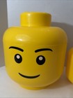 Lego Yellow Storage Head Containers - Lot Of 2  large   Small  - Minifigure Head