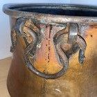 Antique 1800s Large 5 Gallon Copper Cauldron Pot Kettle Forged Iron Handle 15    W