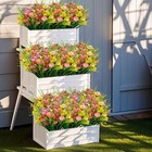 12 Bundles Artificial Flowers For Outdoor  Uv Resistant Faux Silk Wildflowers