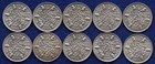 Great Britain George V 1936 Silver Sixpence X10  Excellent Grades  ref  T5970 